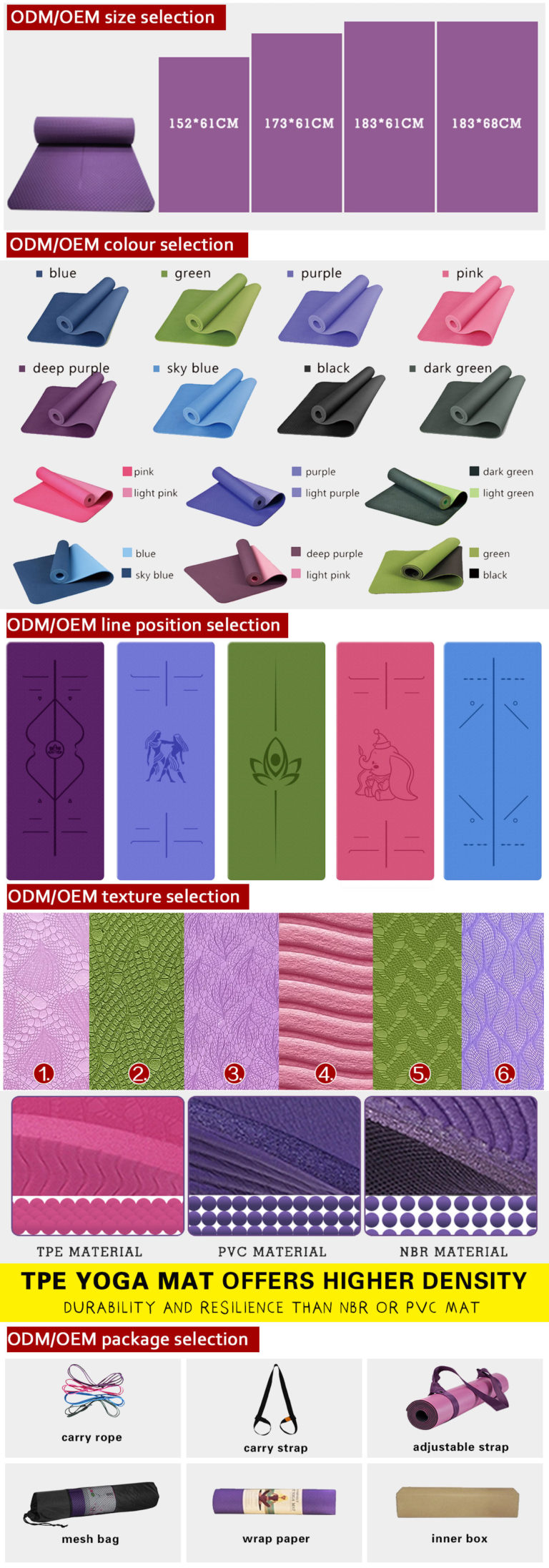 Waterproof Custom TPE Cork Yoga Mat FDT Rubber