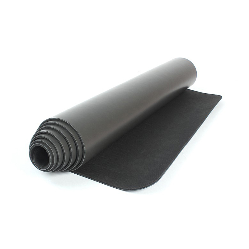 black pu yoga mat