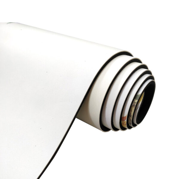 white suede yoga mat