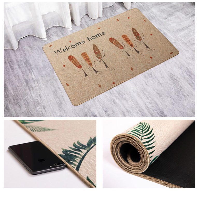 Custom High Quality Decorative linen Pile Doormat FDT Rubber