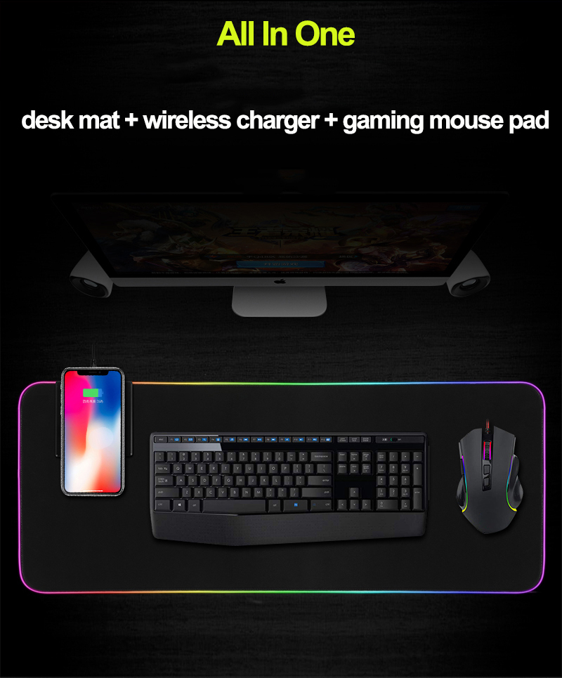 rgb wireless charging mouse pad