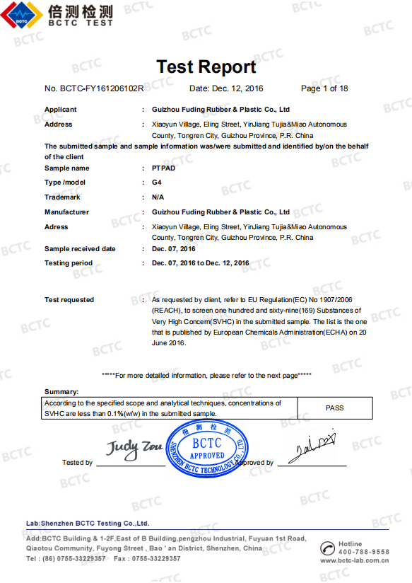 Certificate - FDT Rubber