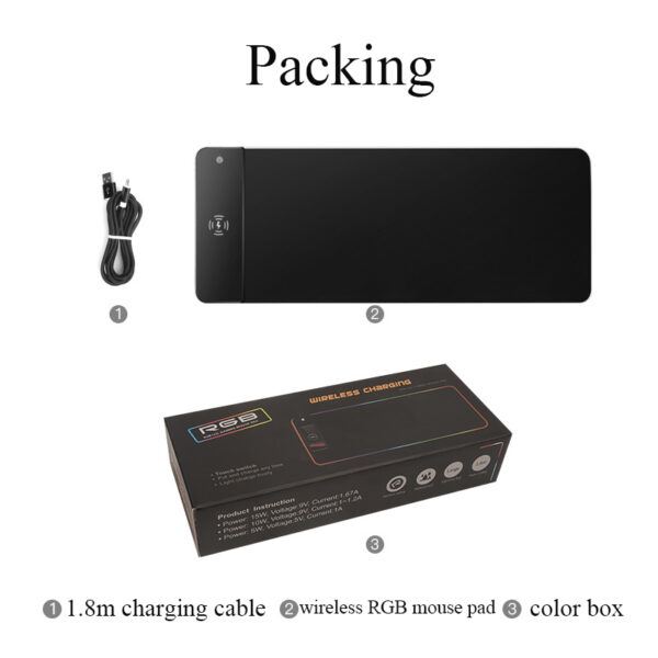 RGB wireless charging mouse pad